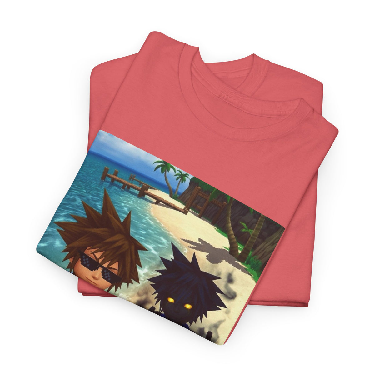 Sora And Dark Form Flipping Off At The Beach