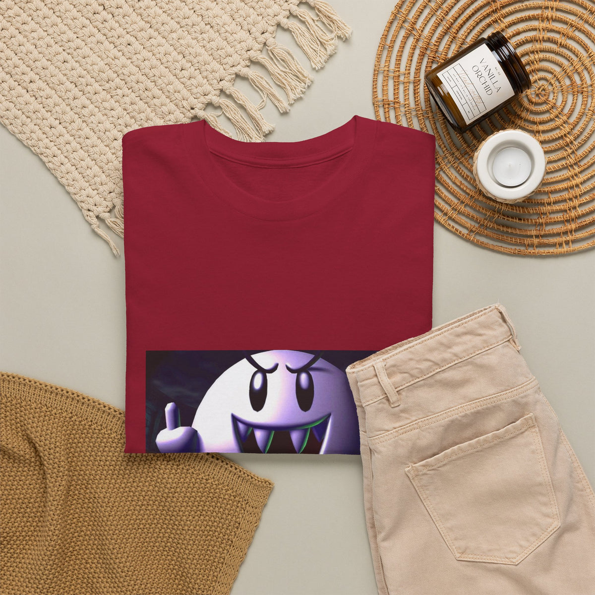 Edgy Ghost Flipping The Bird Tee
