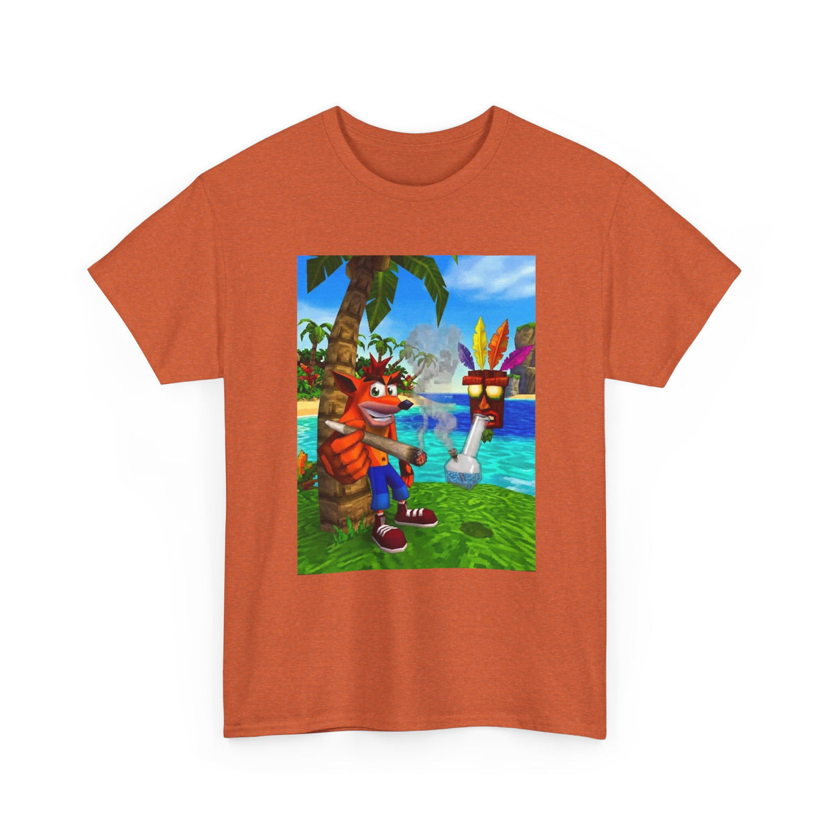 Crash Bandicoot Smoking With Aku Aku Tee
