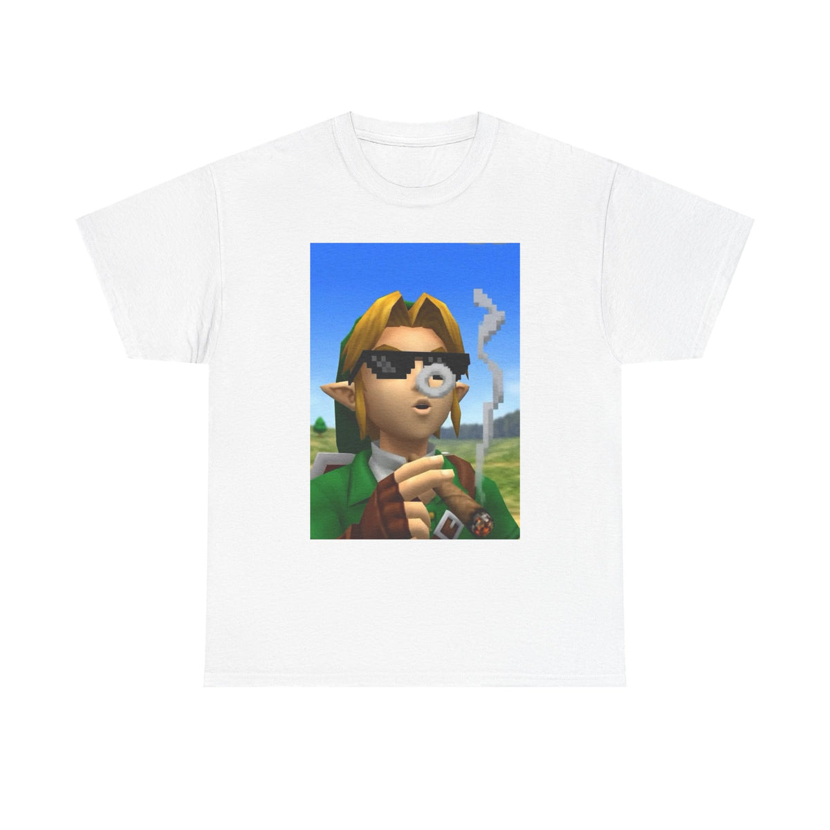Pixelated Link Smoking With Deal With It Glasses