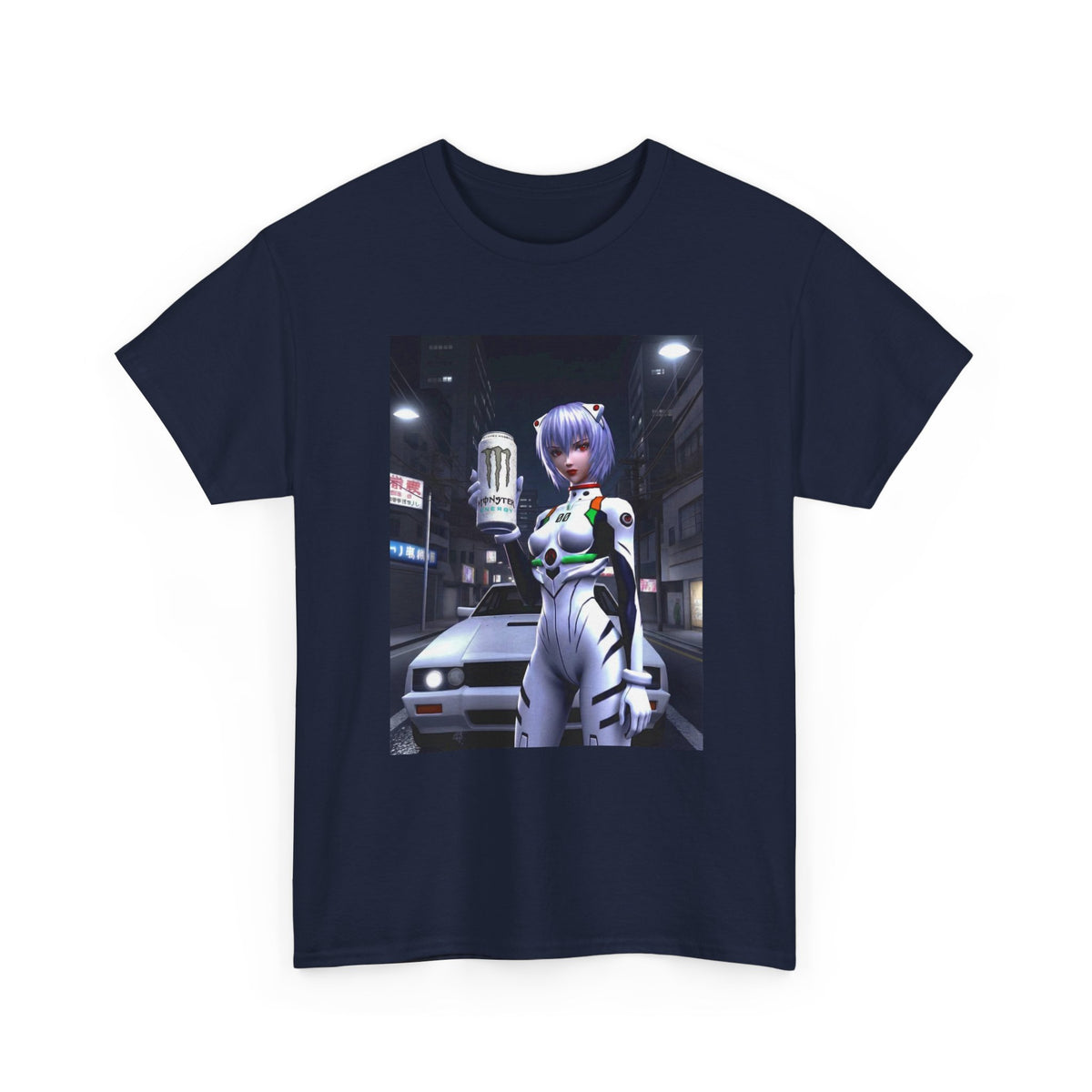 Rei Ayanami Holds Monster Energy In City