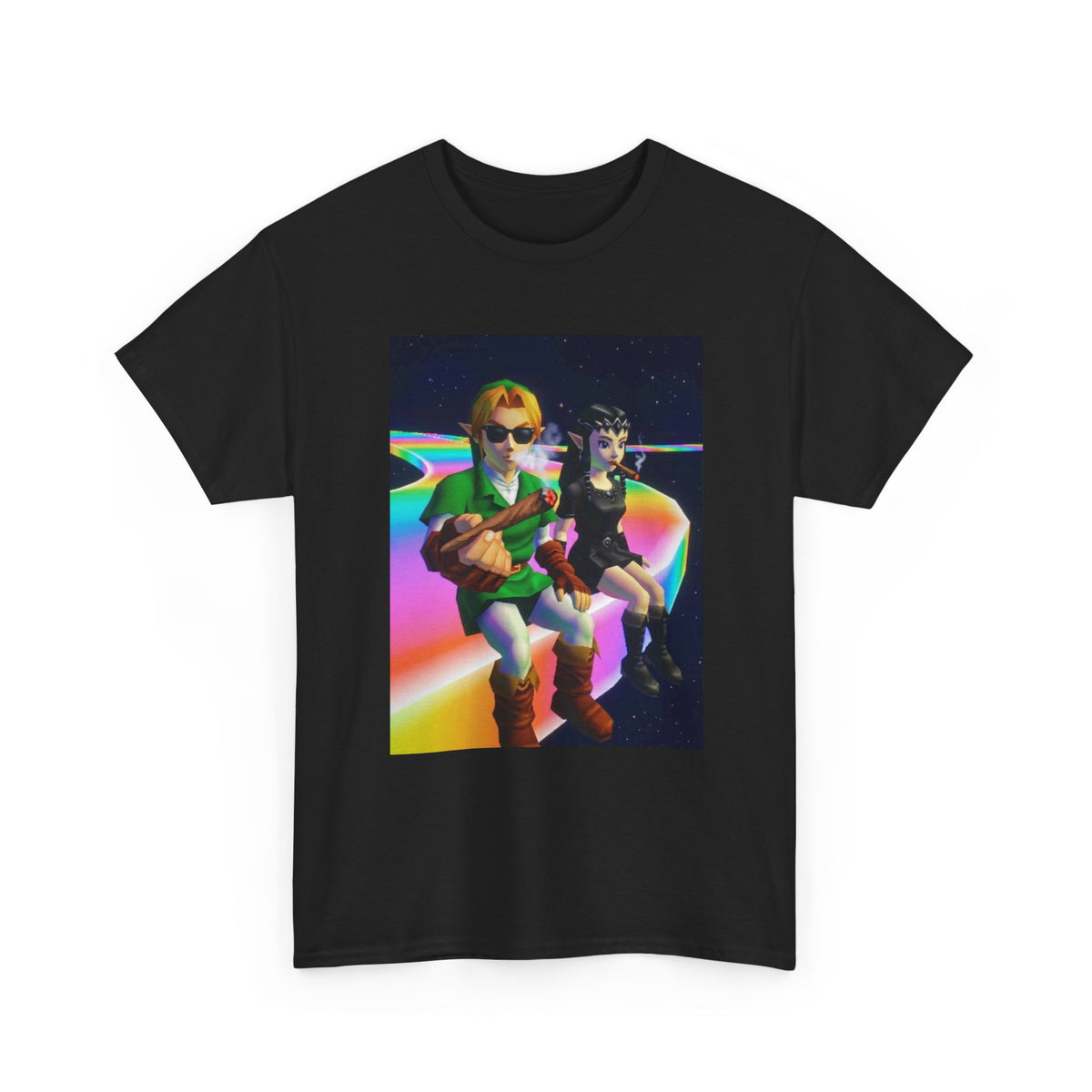Link And Dark Link Smoking In Space
