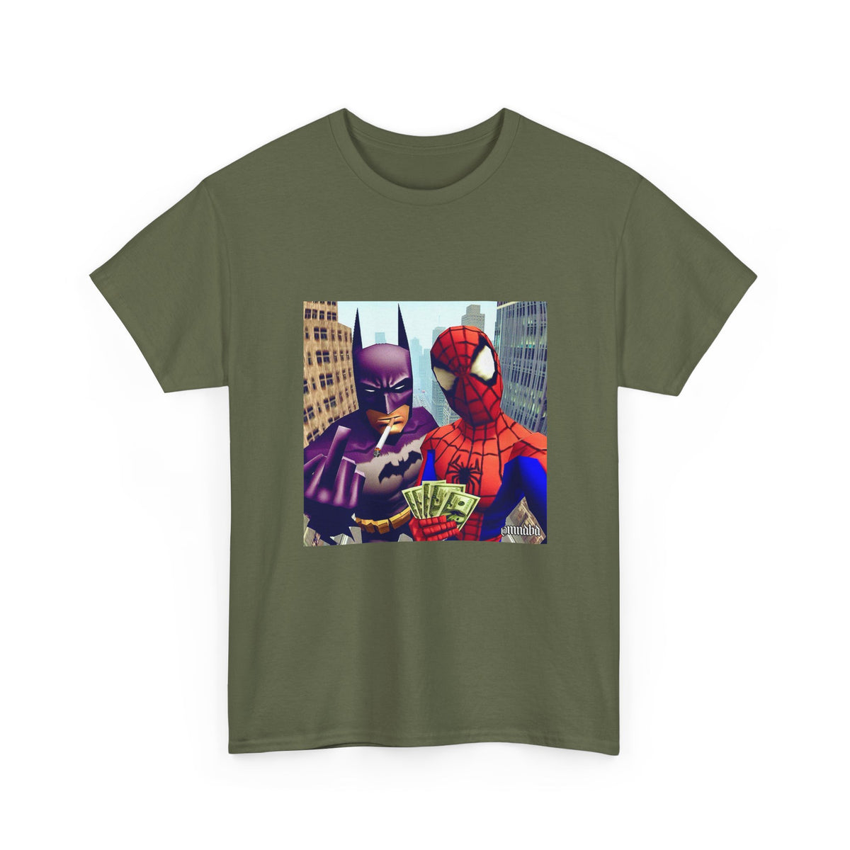 Batman Smoking, Spidey With Stacks Tee