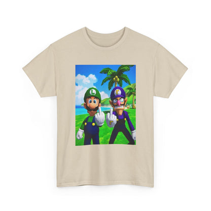 Luigi and Waluigi Flipping The Bird Tee