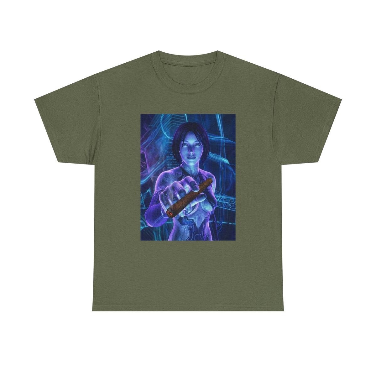 Cybernetic Woman Offers Lit Cigar Tee
