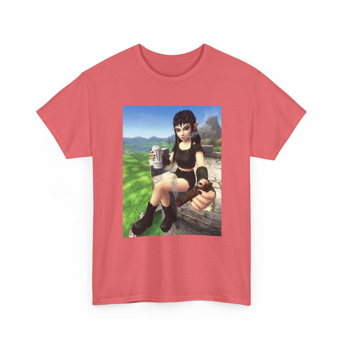Edgy Elf Girl Smoking Blunt Tee