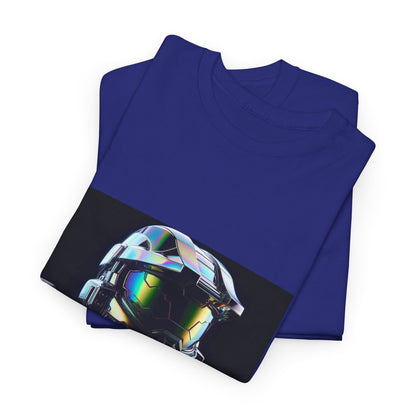 Holographic Cybernetic Sentinel Chrome Helmet Tee