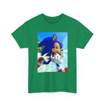 Sonic Smoking Blunt At Beach Tee