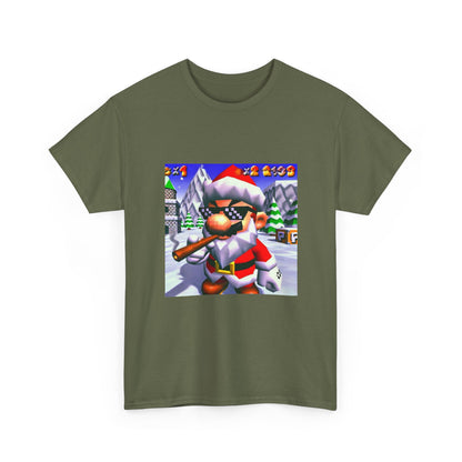 Deal With It Santa Mario Smoking Blunt Tee
