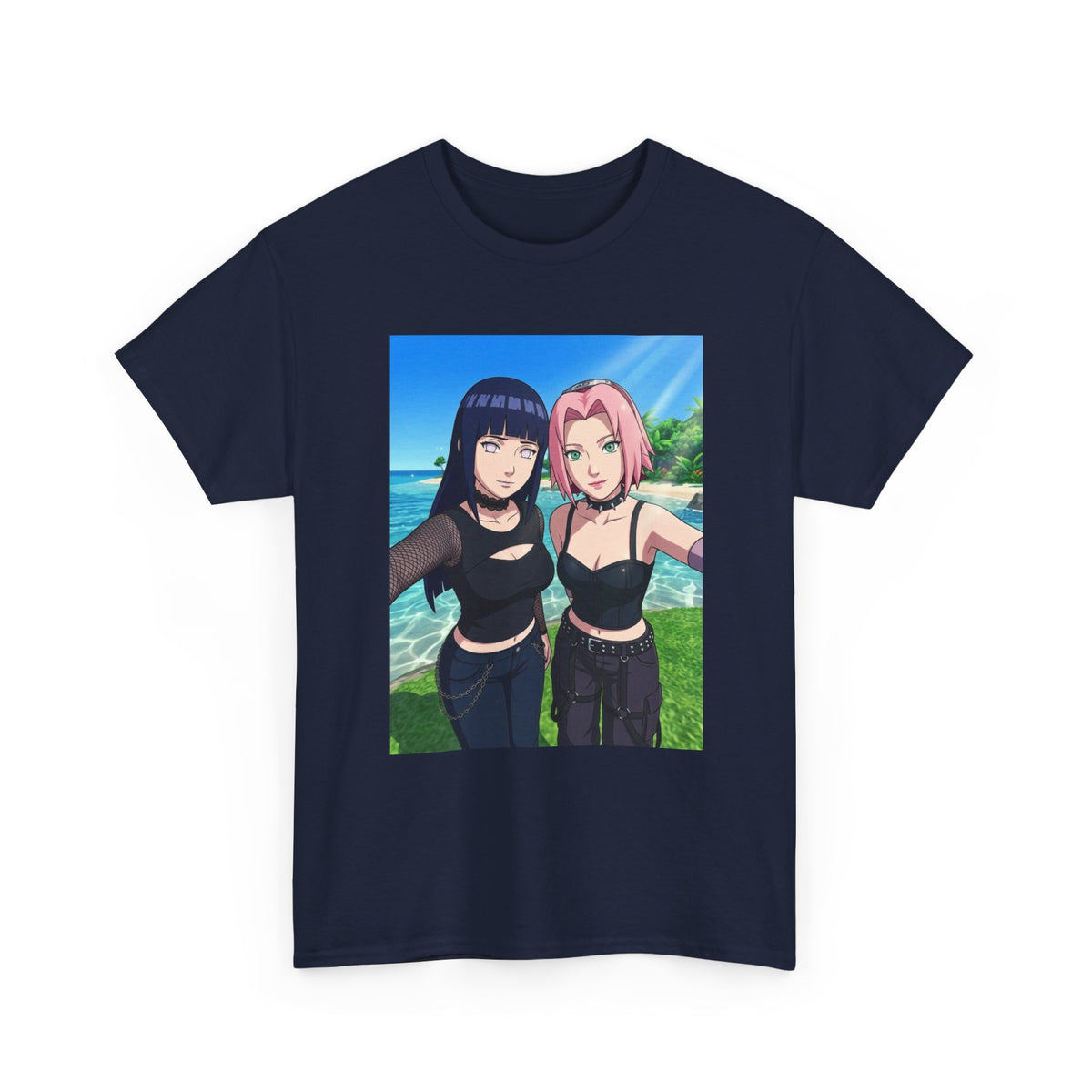 Goth Hinata and Sakura Beach Selfie