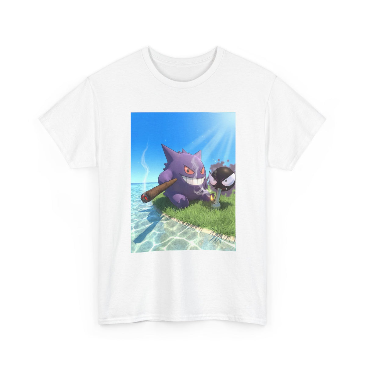 Gengar and Gastly Getting High Beachside