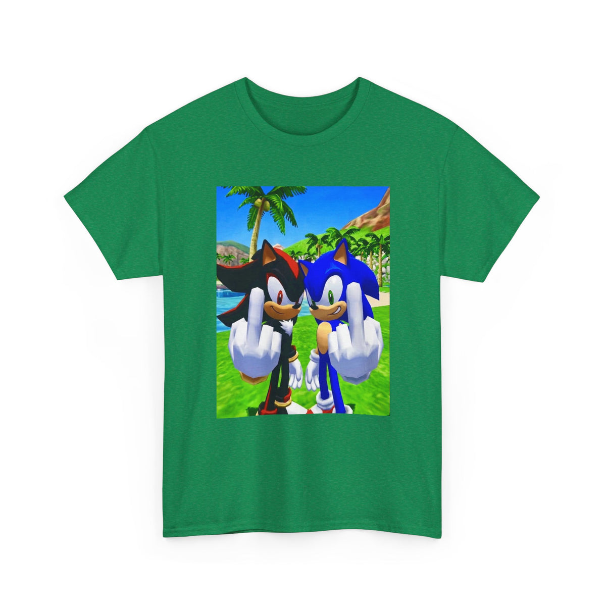 Sonic And Shadow Flipping The Bird Tee