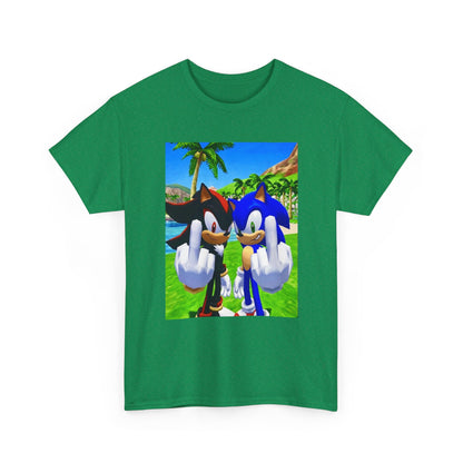 Sonic And Shadow Flipping The Bird Tee