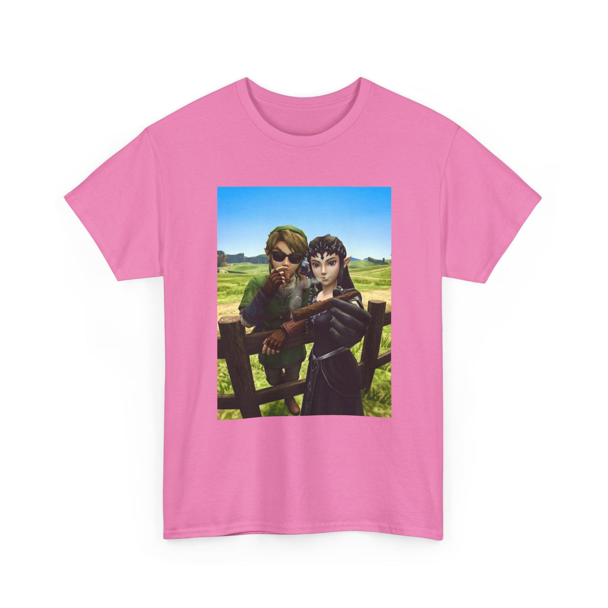 Link And Zelda Smoking Cigars Tee