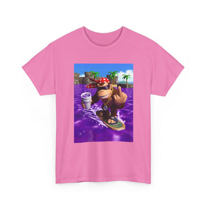 Diddy Kong Surfing Purple Lean Flipping Off Tee