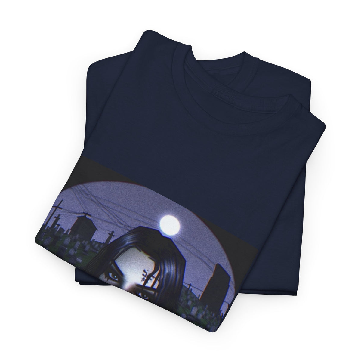 Goth Queen Smoking In Cemetery Moonlight Tee