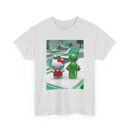 Cute Kitty And Green Dude Flipping Off