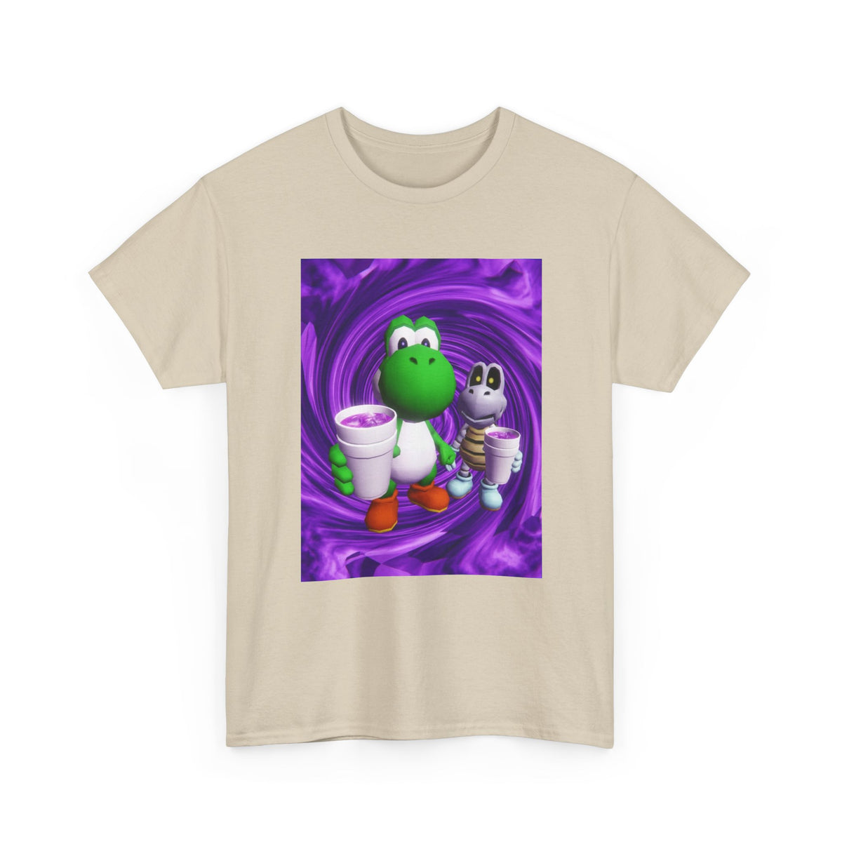 Yoshi And Dry Bones Sipping Purple Tee