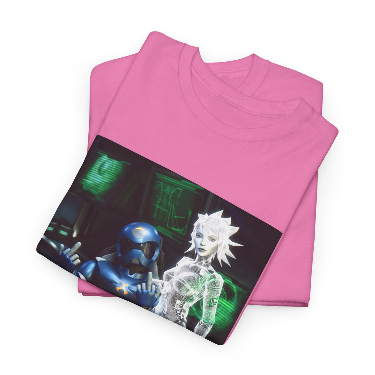 Cyborg & Hologram Flipping The Bird Tee