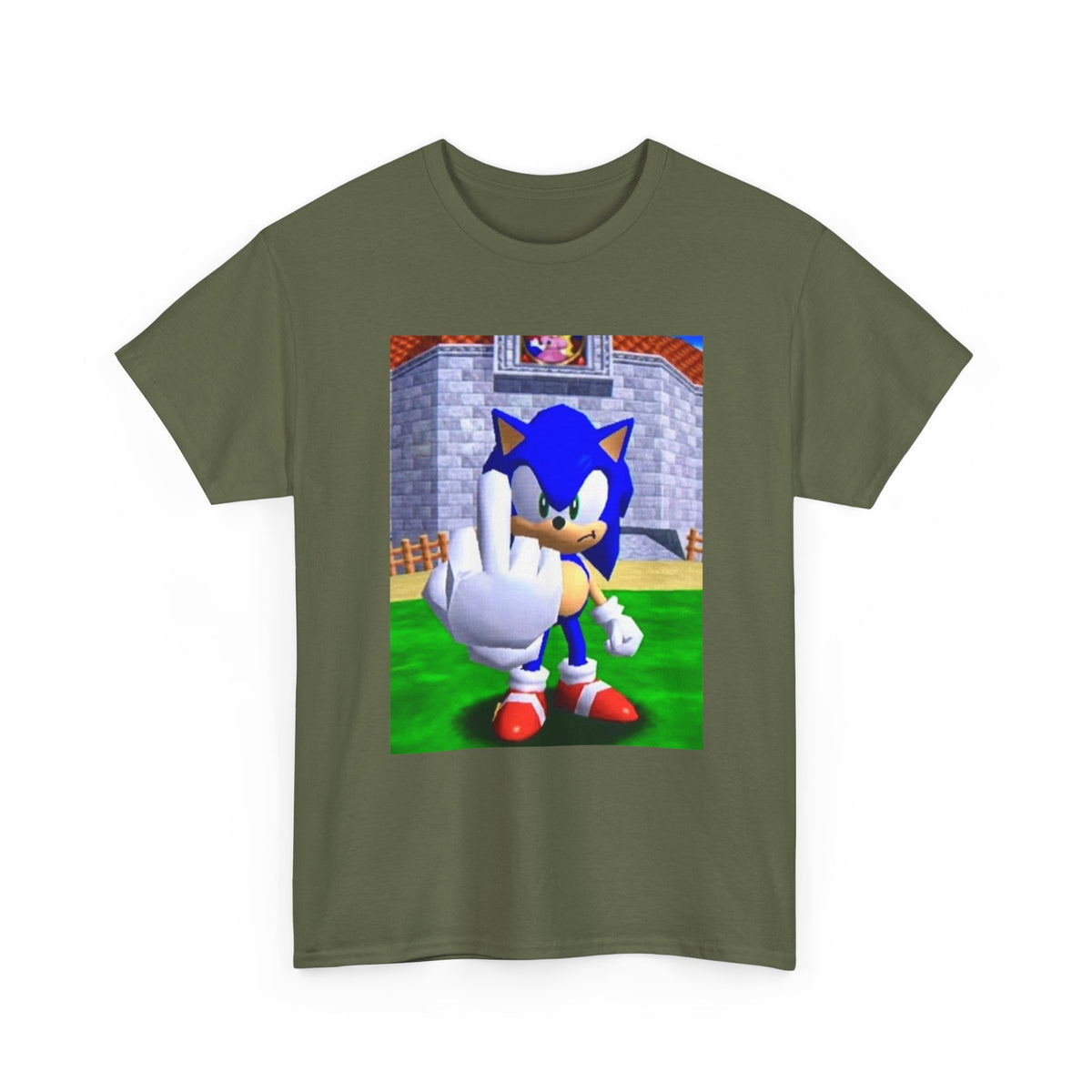 Sonic Flipping Off In The Castle Grounds