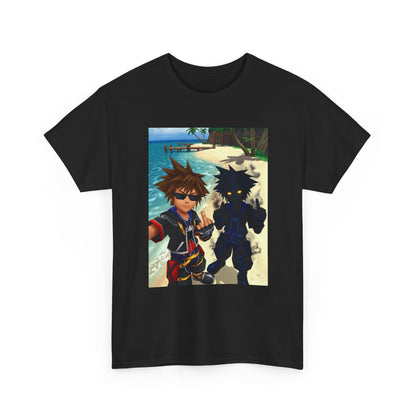 Sora And Dark Form Flipping Off At The Beach