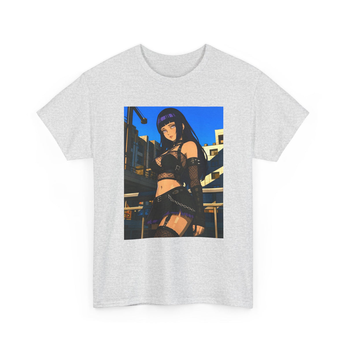 Gothic Anime Girl Staring Cityscape Tee