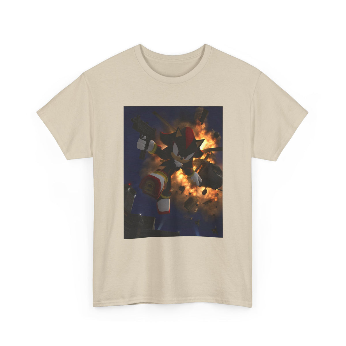 Shadow The Hedgehog With Uzi Amidst Explosion Tee