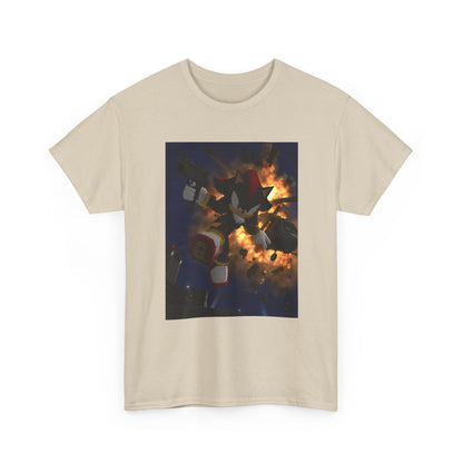 Shadow The Hedgehog With Uzi Amidst Explosion Tee