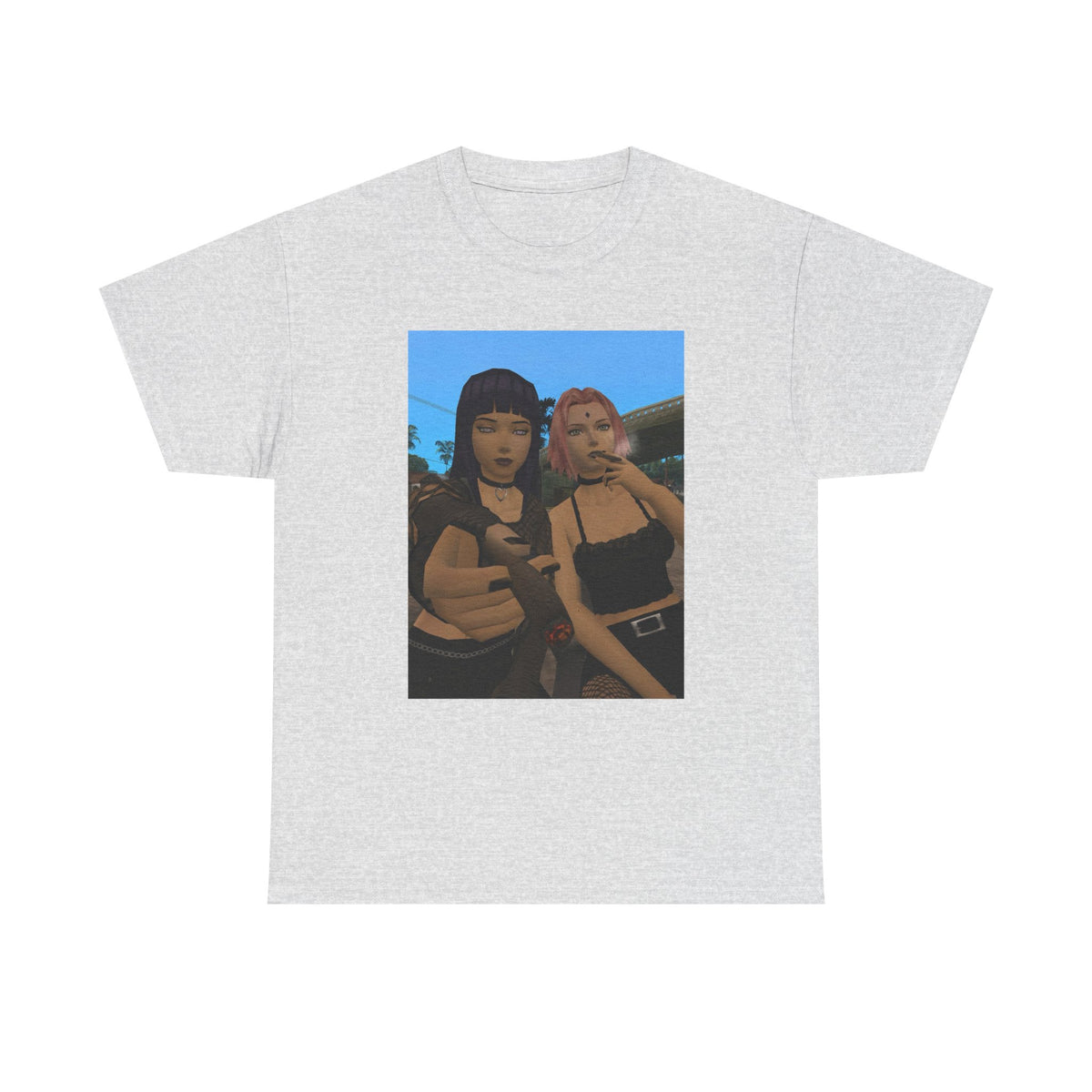 Goth Gamer Girls Sharing A Blunt Tee