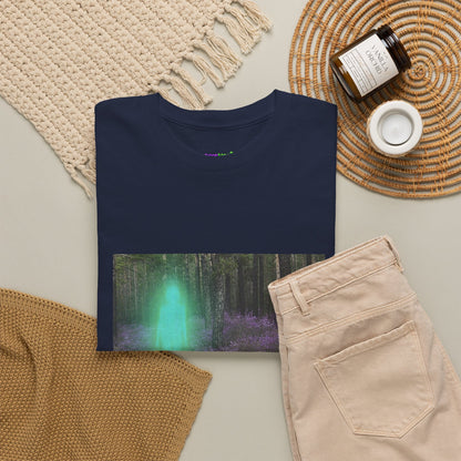 Visitor Exploring Neon Alley Tee