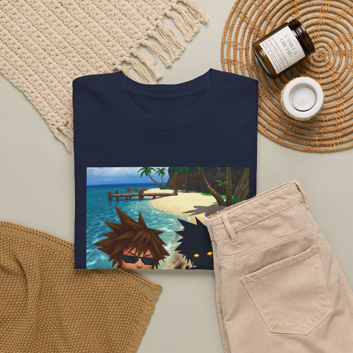 Sora And Dark Form Flipping Off At The Beach