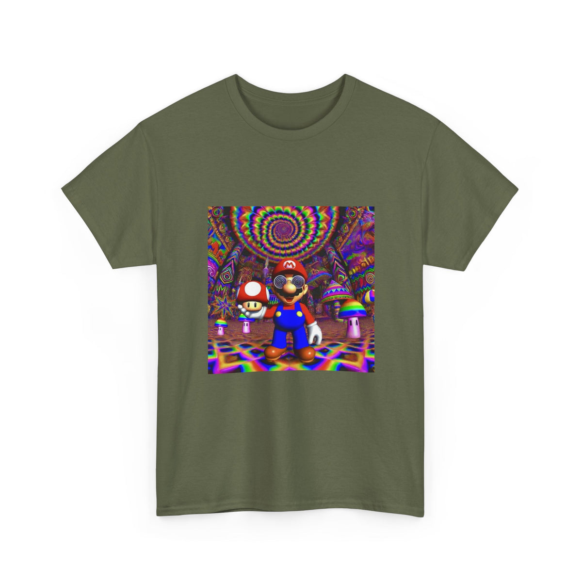 Tripping Mario Holding A Super Mushroom