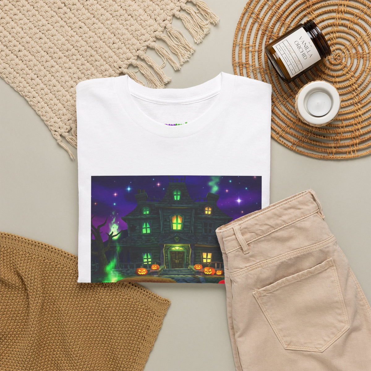 Neon Leaf Whisper Graphic Tee