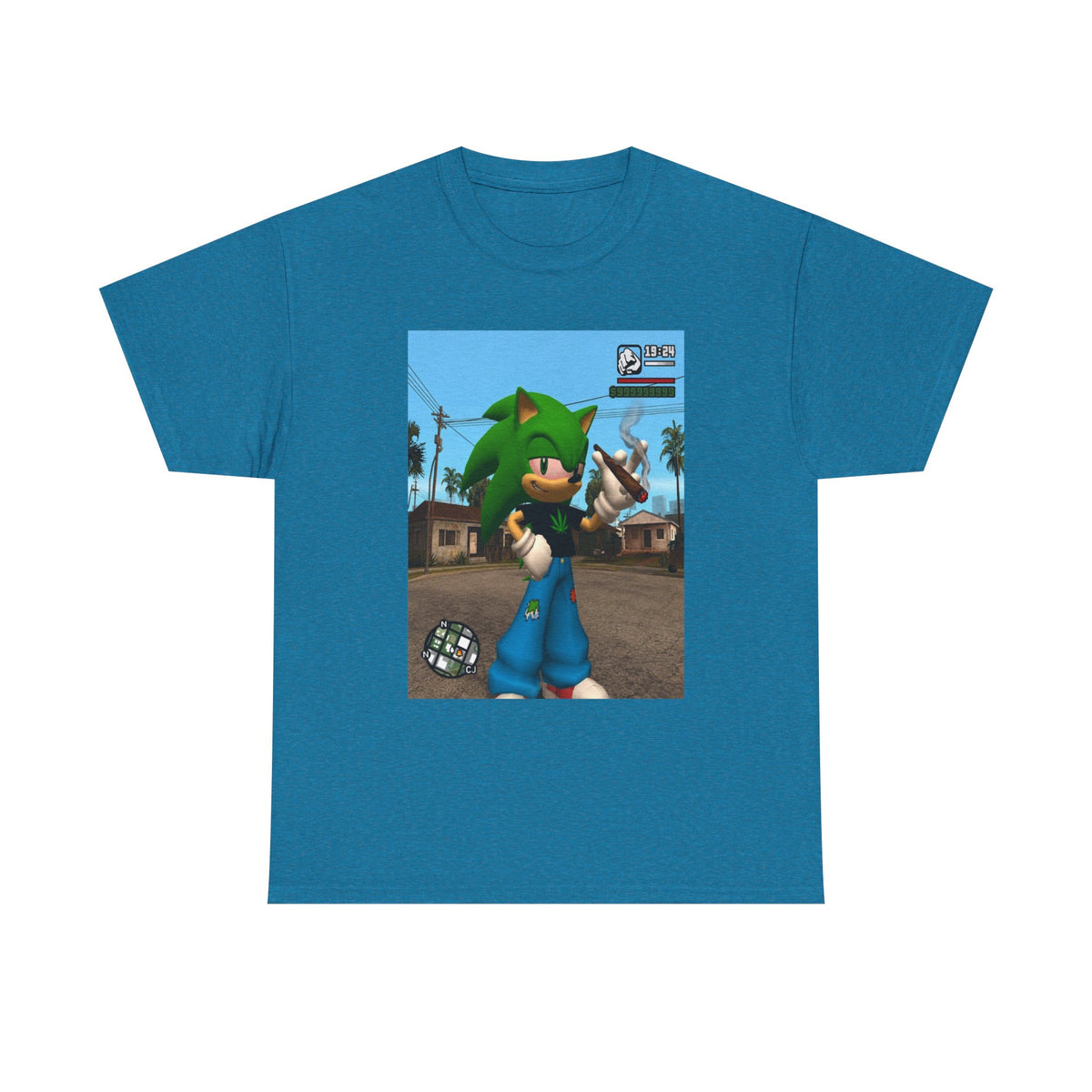 Green Hedgehog Blazin' In San Andreas Tee