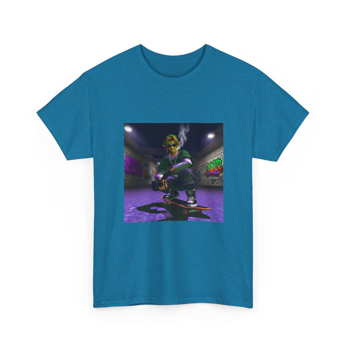 Stoner Link Skateboarding In Graffiti Alley Tee