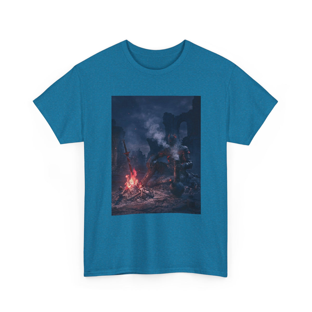 Ashen One Rests By Bonfire With Bong