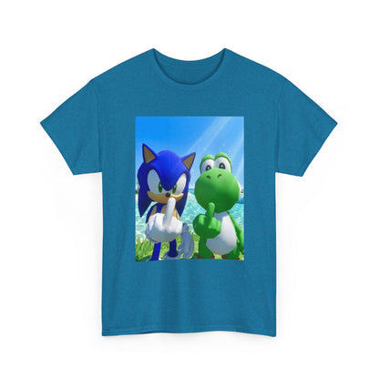 Sonic And Yoshi Flipping Off On The Beach