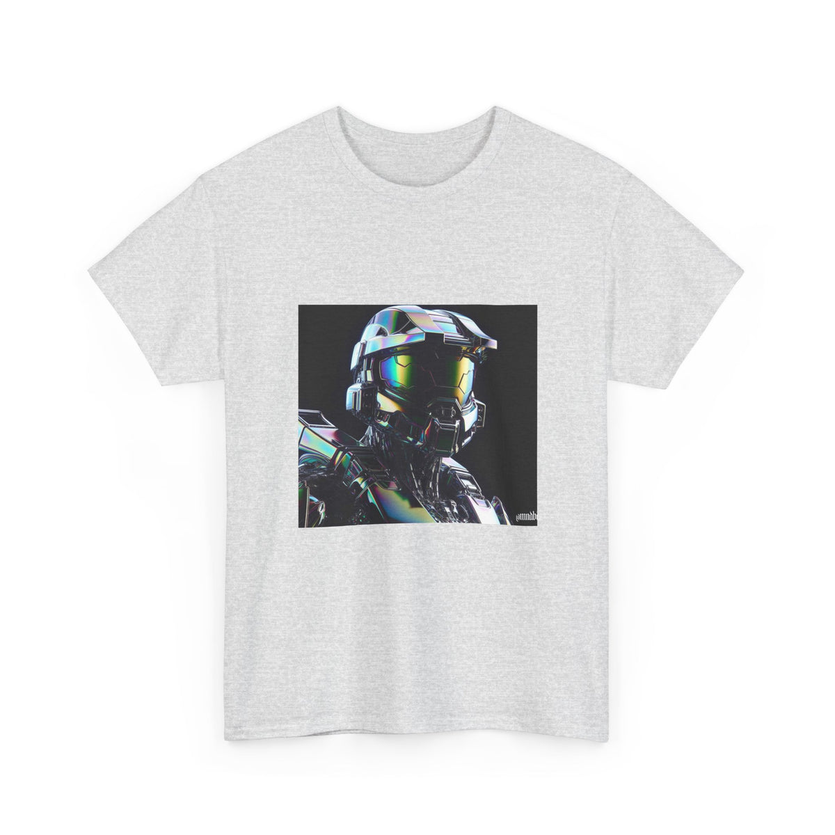 Holographic Cybernetic Sentinel Chrome Helmet Tee