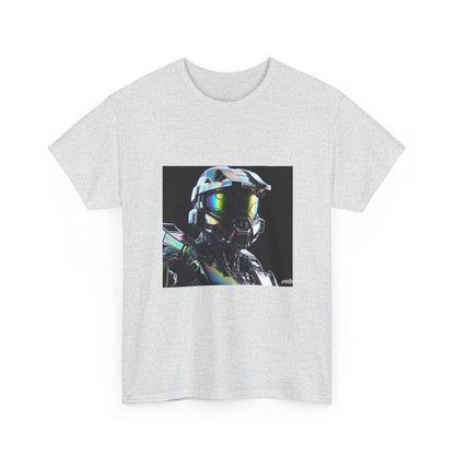 Holographic Cybernetic Sentinel Chrome Helmet Tee