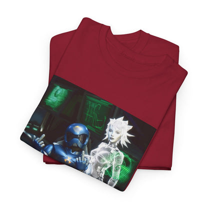 Cyborg & Hologram Flipping The Bird Tee