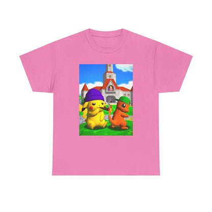 Pikachu And Charmander Chilling At Peach's Castle Tee