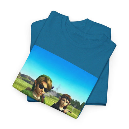 Link and Zelda Smoking Cigars In A Field