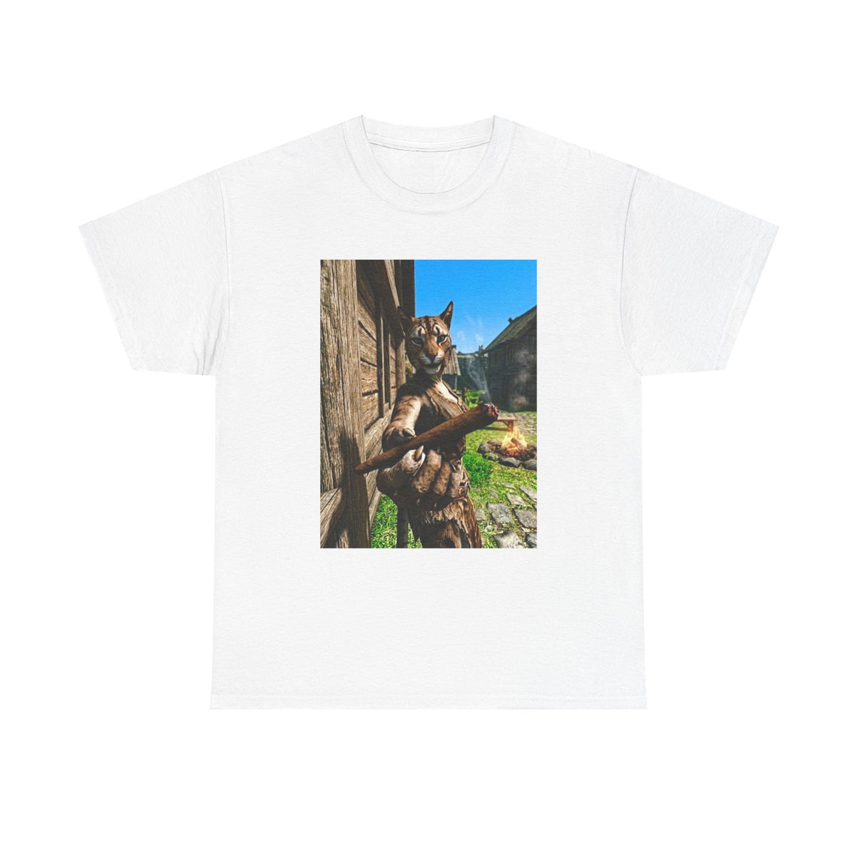 Feline Warrior Igniting Blunt Campfire Tee