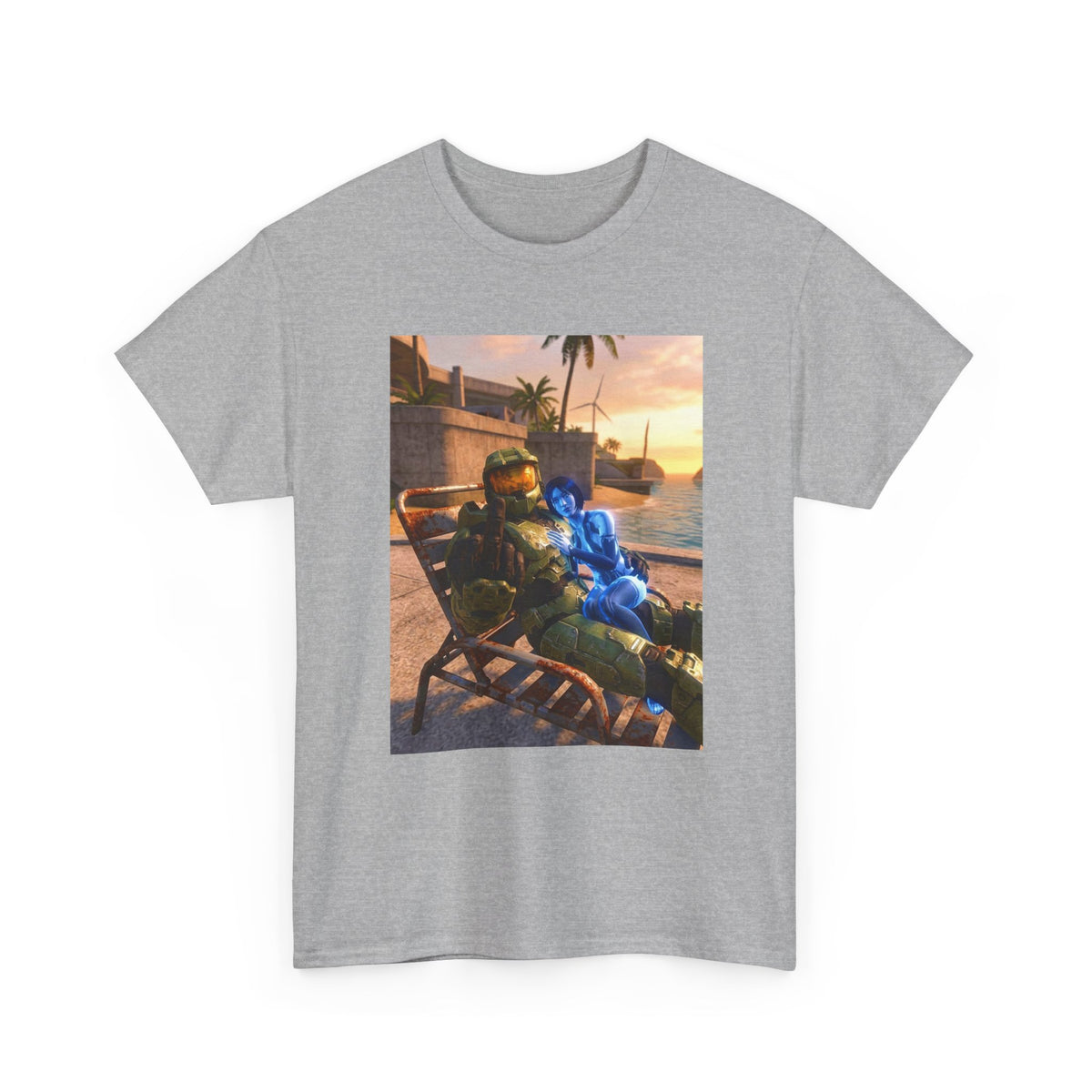 Master Chief Chilling With Cortana Beachside