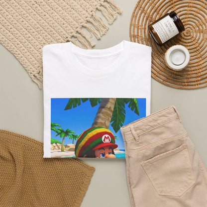 Rasta Mario Chilling On Beach Tee