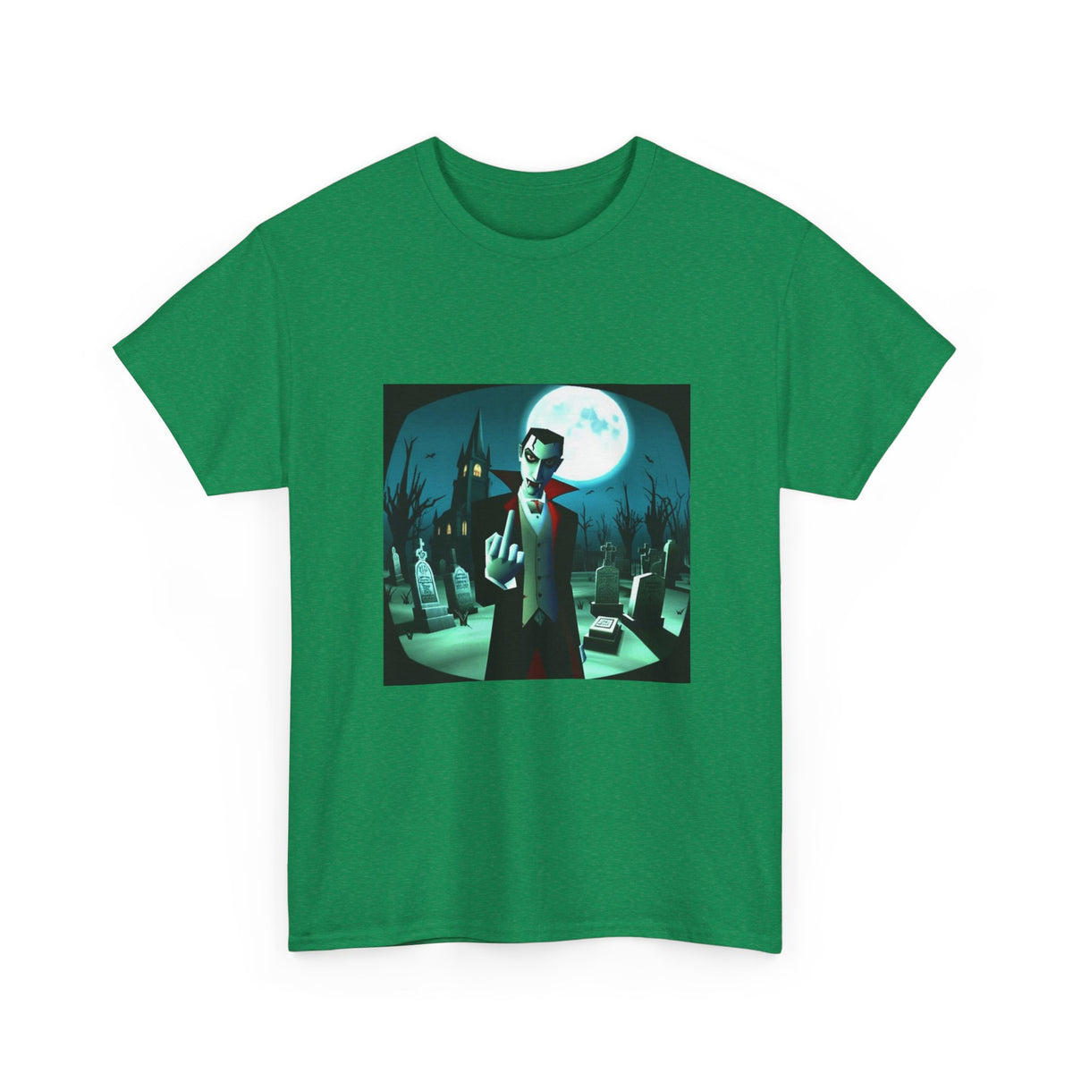 Vampire Giving The Finger In Cemetery Tee