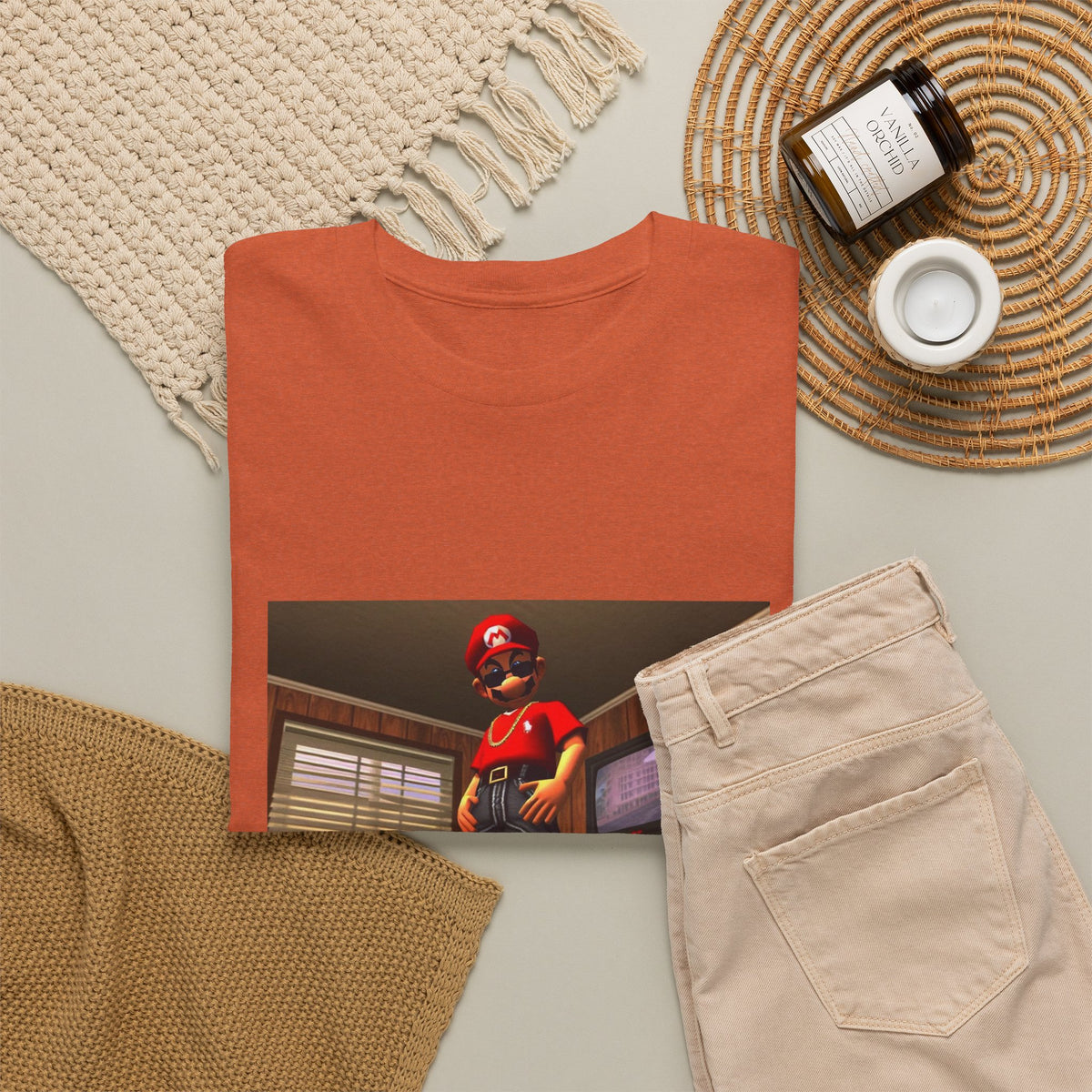 Gangster Mario Chillin' In The Crib Tee