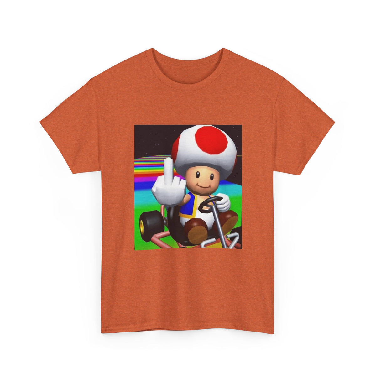 Toad Flipping The Bird On Rainbow Road Tee