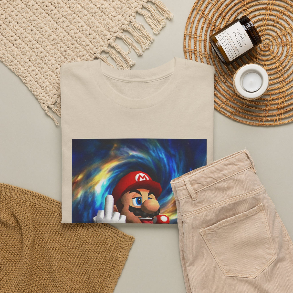 Mario Showing Middle Finger With Mushroom
