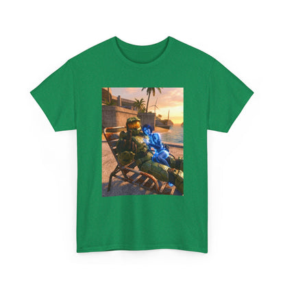 Master Chief Chilling With Cortana Beachside